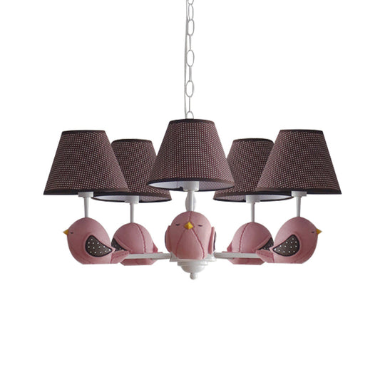 Macaron Colored Bird Chandelier: Resin Pendant Light for Kid's Bedroom