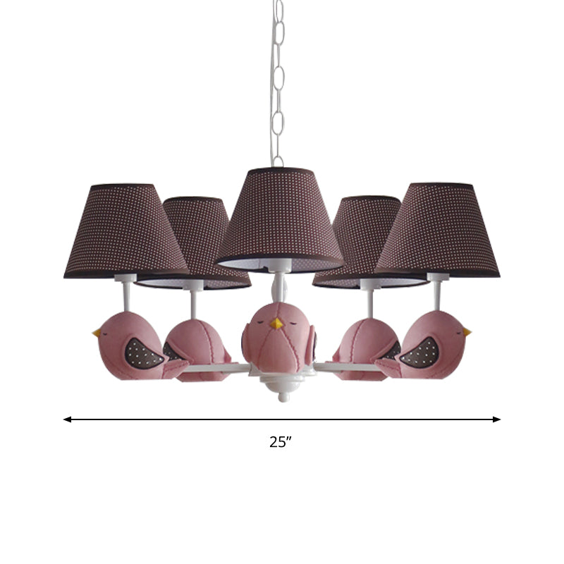 Macaron Colored Bird Chandelier: Resin Pendant Light for Kid's Bedroom