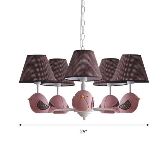 Macaron Colored Bird Chandelier: Resin Pendant Light for Kid's Bedroom