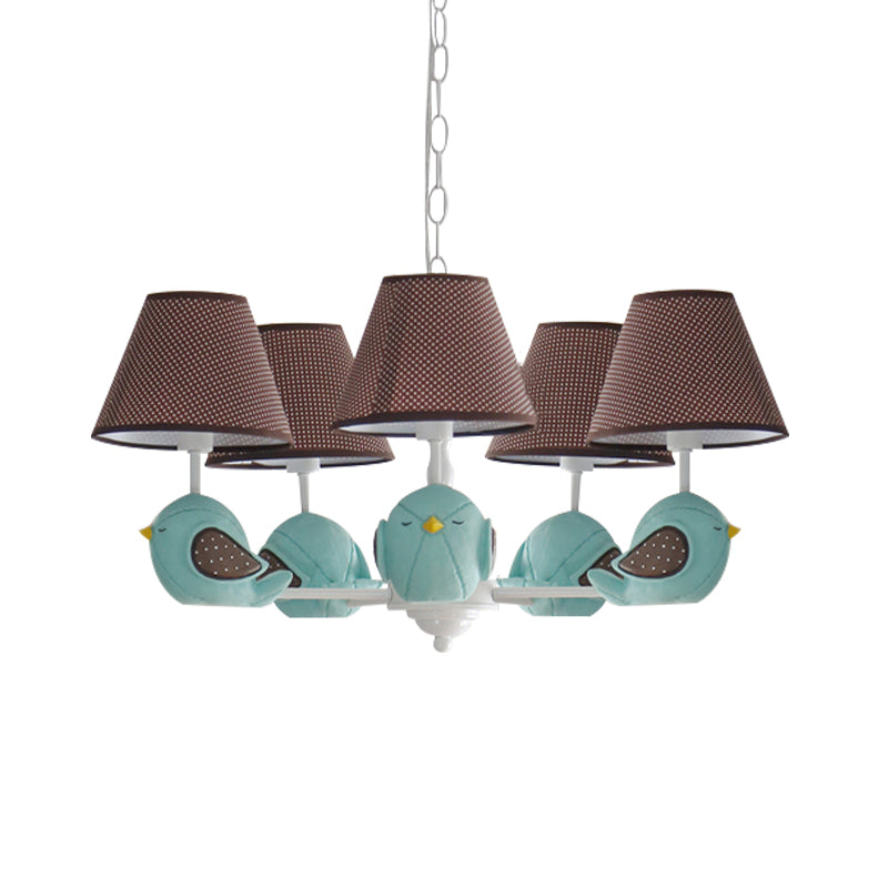Macaron Colored Bird Chandelier: Resin Pendant Light for Kid's Bedroom