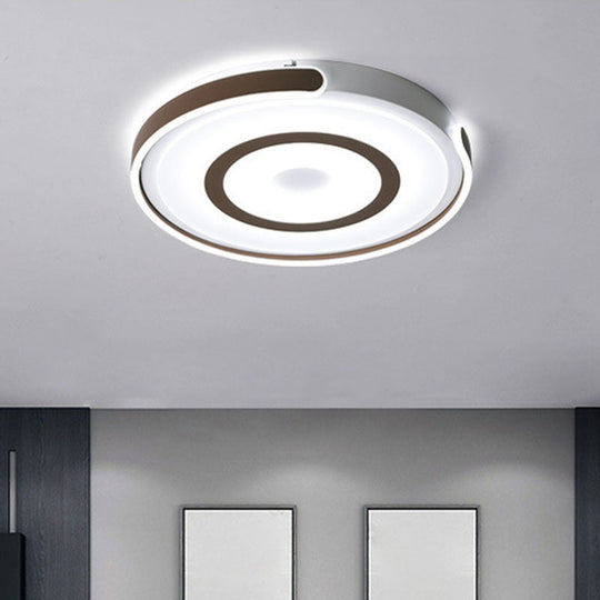 Contemporary Coffee LED Flush Mount Ceiling Light with Metal Halo Ring
