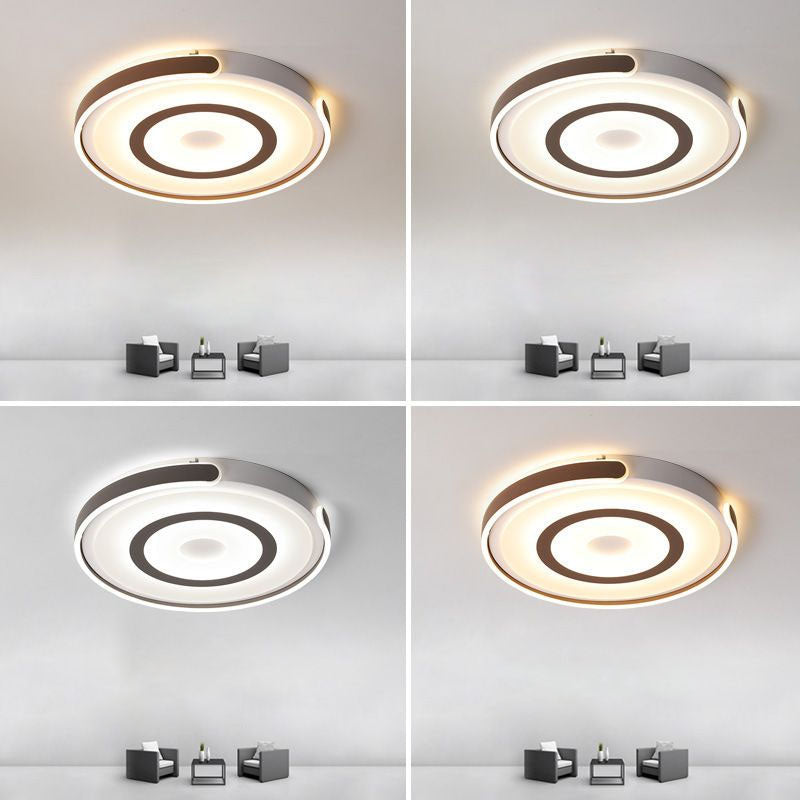 Contemporary Coffee LED Flush Mount Ceiling Light with Metal Halo Ring