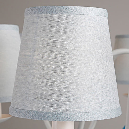 Modern Dolphin Chandelier with Fabric Shade for Dining Room Lighting