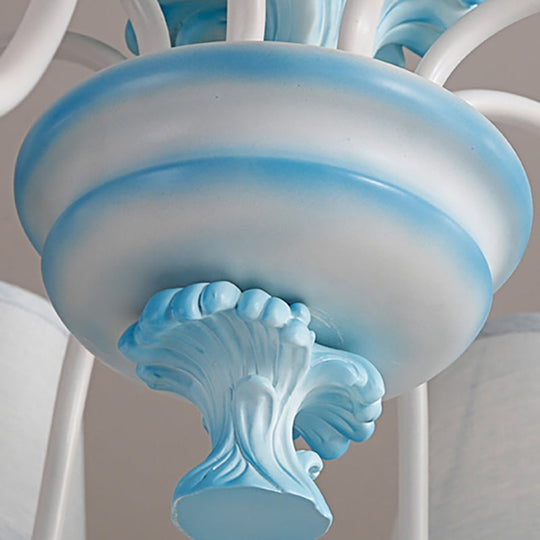 Modern Dolphin Chandelier with Fabric Shade for Dining Room Lighting