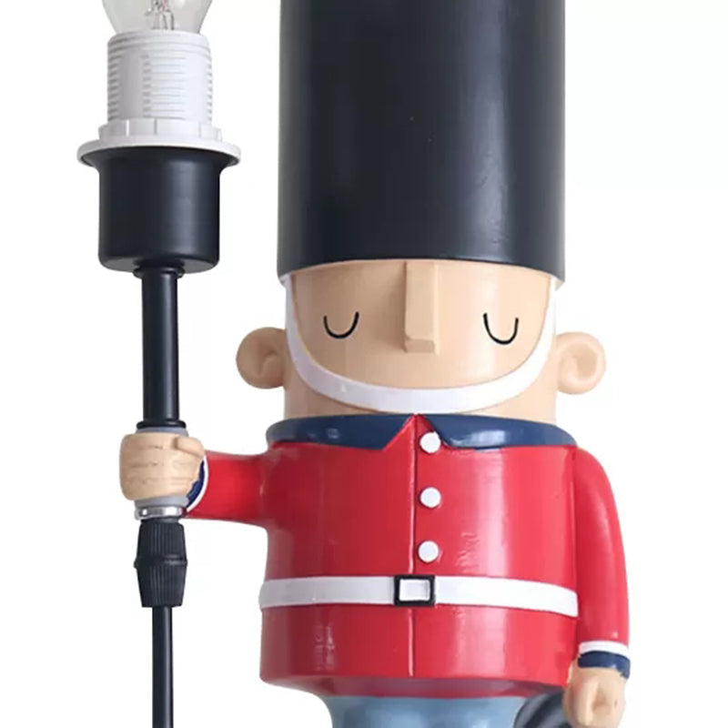 Resin Soldier Wall Sconce with Candle - Black, Ideal for Foyer & Kitchen