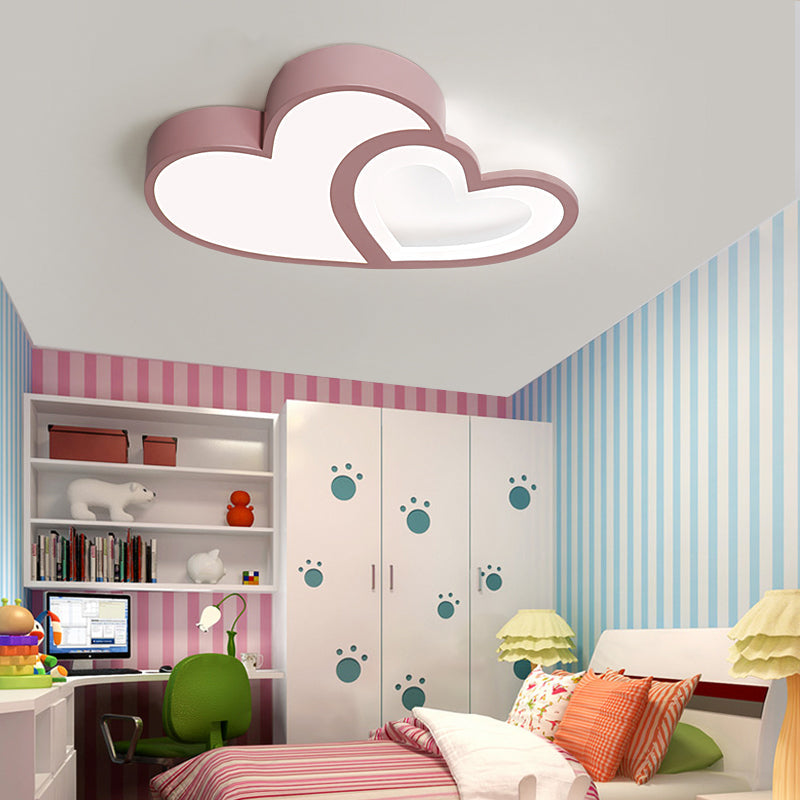 Loving Heart Ceiling Mount Light: Brighten Up Your Kindergarten with Macaron Loft Acrylic LED Lamp