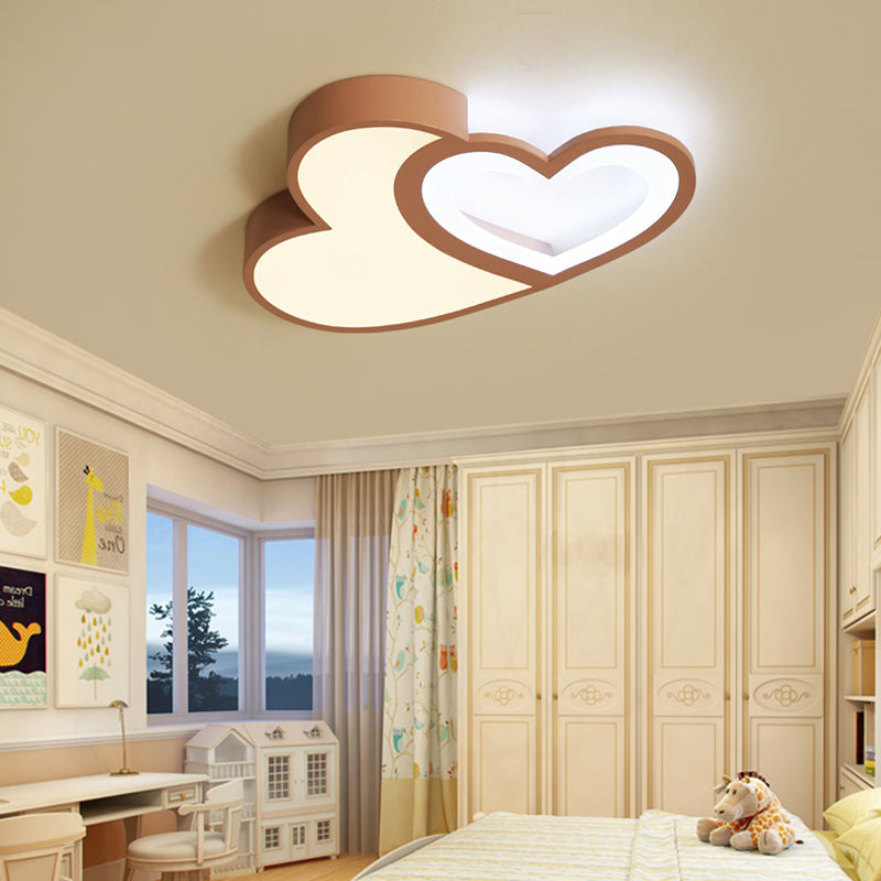 Loving Heart Ceiling Mount Light: Brighten Up Your Kindergarten with Macaron Loft Acrylic LED Lamp