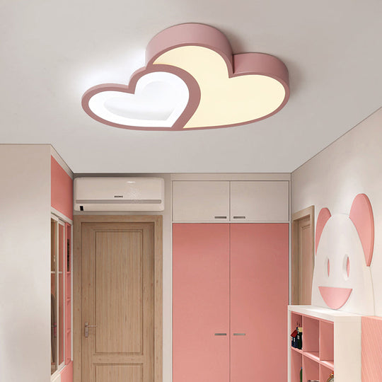 Loving Heart Ceiling Mount Light: Brighten Up Your Kindergarten with Macaron Loft Acrylic LED Lamp