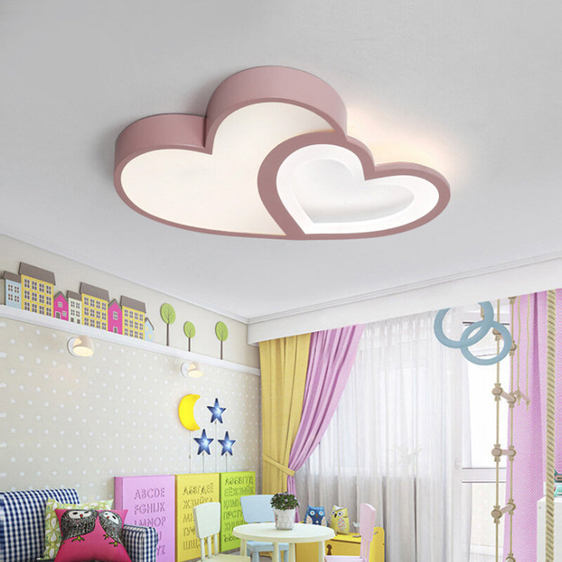 Loving Heart Ceiling Mount Light: Brighten Up Your Kindergarten with Macaron Loft Acrylic LED Lamp