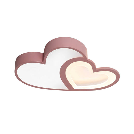 Loving Heart Ceiling Mount Light: Brighten Up Your Kindergarten with Macaron Loft Acrylic LED Lamp