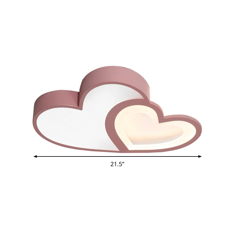 Loving Heart Ceiling Mount Light: Brighten Up Your Kindergarten with Macaron Loft Acrylic LED Lamp