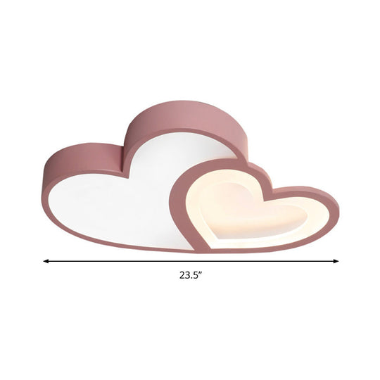 Loving Heart Ceiling Mount Light: Brighten Up Your Kindergarten with Macaron Loft Acrylic LED Lamp