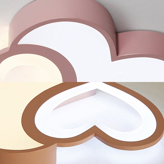 Loving Heart Ceiling Mount Light: Brighten Up Your Kindergarten with Macaron Loft Acrylic LED Lamp