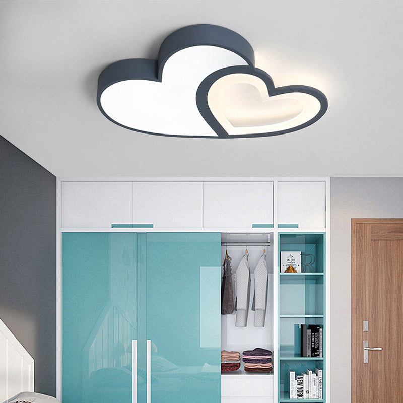 Loving Heart Ceiling Mount Light: Brighten Up Your Kindergarten with Macaron Loft Acrylic LED Lamp