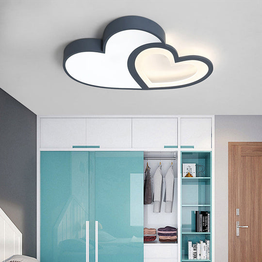 Loving Heart Ceiling Mount Light: Brighten Up Your Kindergarten with Macaron Loft Acrylic LED Lamp