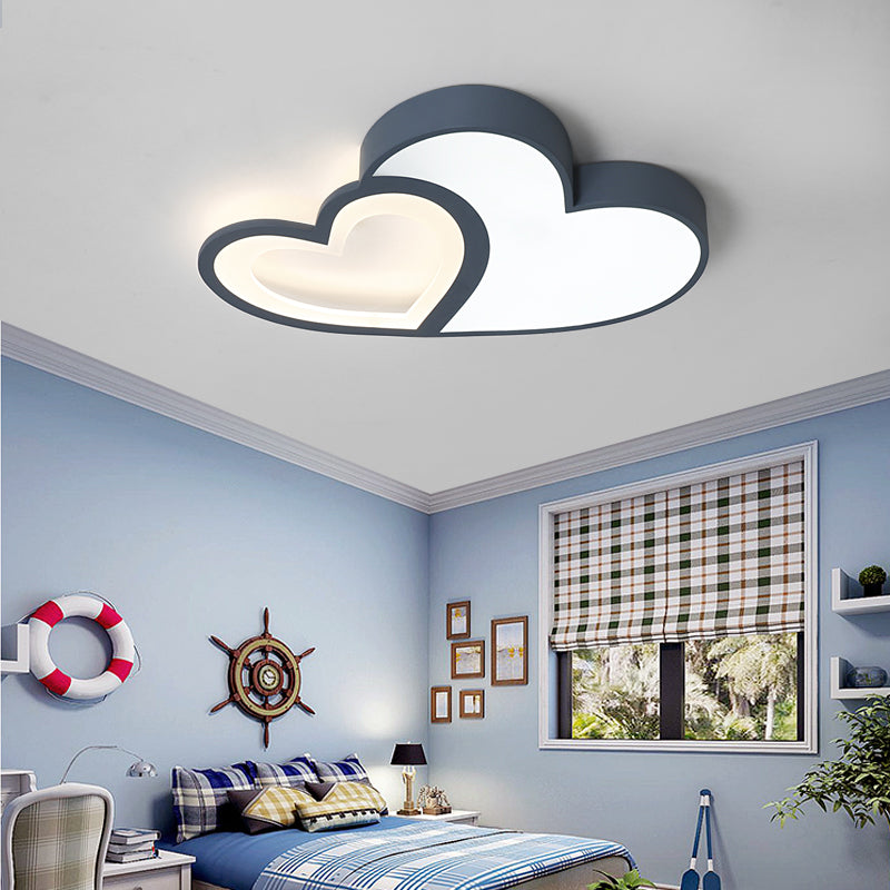 Loving Heart Ceiling Mount Light: Brighten Up Your Kindergarten with Macaron Loft Acrylic LED Lamp