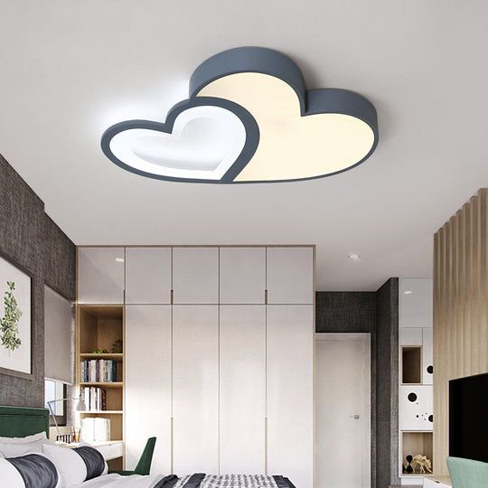 Loving Heart Ceiling Mount Light: Brighten Up Your Kindergarten with Macaron Loft Acrylic LED Lamp