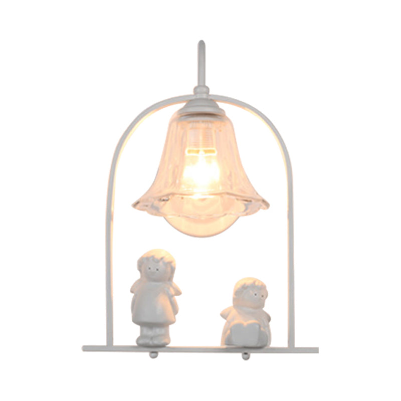 Modern Stylish White Metal Wall Lamp with 1 Light for Little Kid's Kitchen Décor