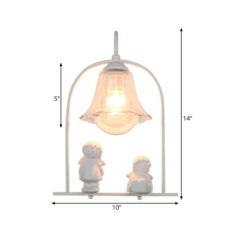 Modern Stylish White Metal Wall Lamp with 1 Light for Little Kid's Kitchen Décor