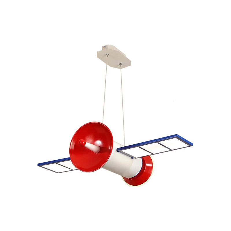 Minimalist Acrylic LED Chandelier Lamp: Satellite Shaped, Blue-Red LED Hanging Light for Bedroom