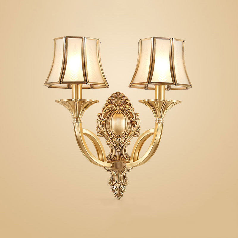 Gold Taper Shaped Glass Chandelier Pendant: Classic Living Room Lighting