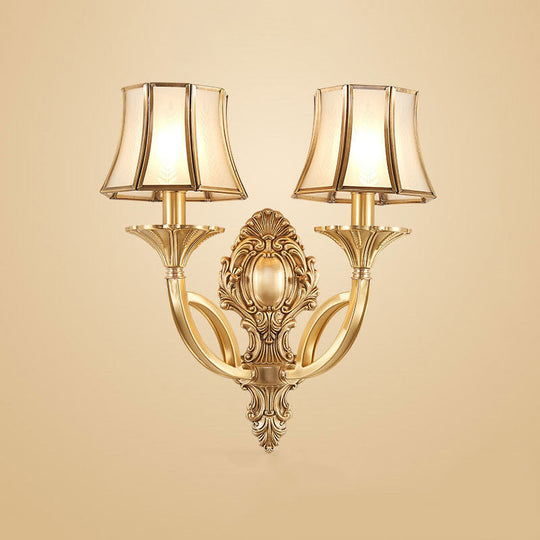 Gold Taper Shaped Glass Chandelier Pendant: Classic Living Room Lighting