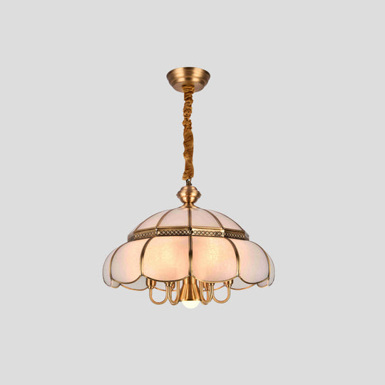 Frosted Glass Chandelier Pendant Light for Dining Room - Nickel Geometric Shape, Classic Design