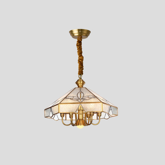 Frosted Glass Chandelier Pendant Light for Dining Room - Nickel Geometric Shape, Classic Design