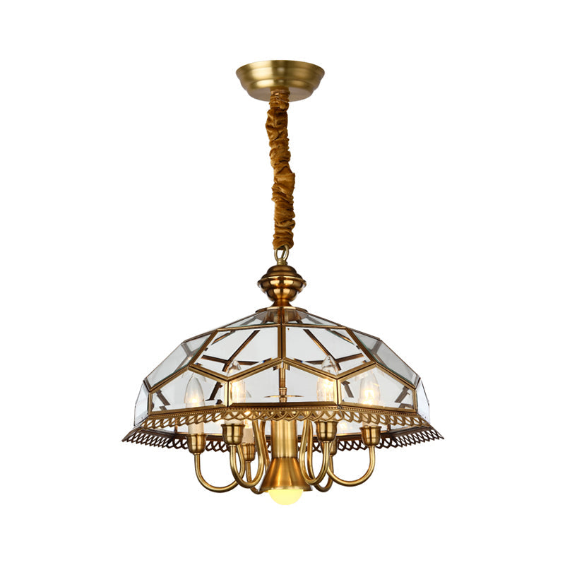 Frosted Glass Chandelier Pendant Light for Dining Room - Nickel Geometric Shape, Classic Design