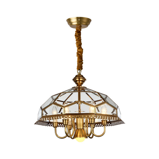 Frosted Glass Chandelier Pendant Light for Dining Room - Nickel Geometric Shape, Classic Design