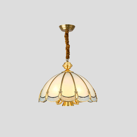 Frosted Glass Chandelier Pendant Light for Dining Room - Nickel Geometric Shape, Classic Design