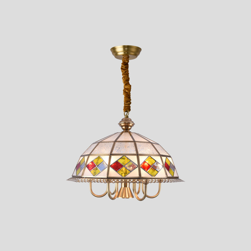 Frosted Glass Chandelier Pendant Light for Dining Room - Nickel Geometric Shape, Classic Design