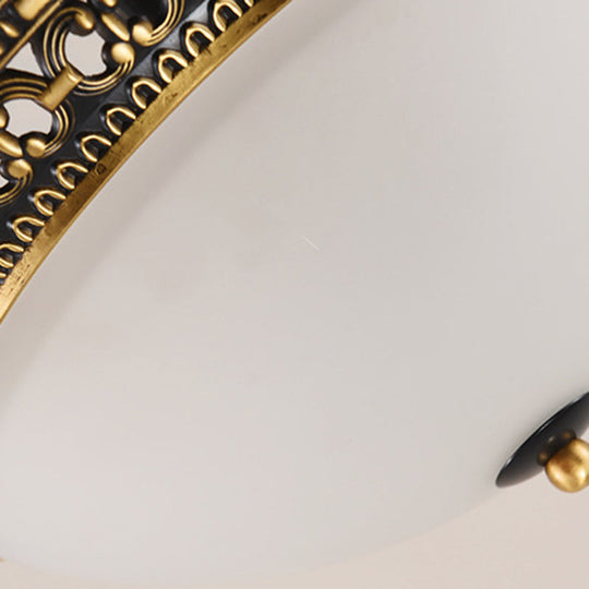 Metal Gray & Black Traditional 3-Light Chandelier Pendant with Frosted Glass Shade