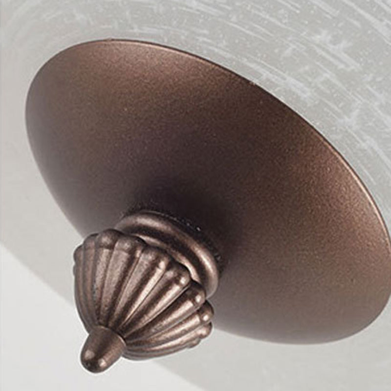 Traditional 3-Light Chandelier with White Glass Shade - Bronze Ceiling Lamp