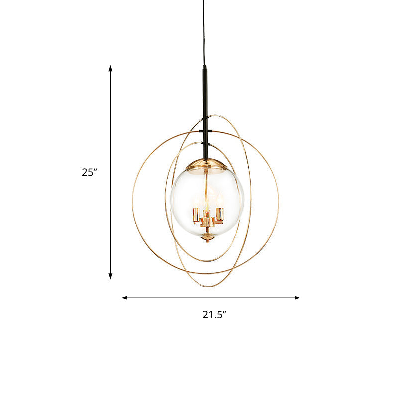 White Glass Chandelier - Traditional 3 Light Pendant for Dining Room with Ring Design