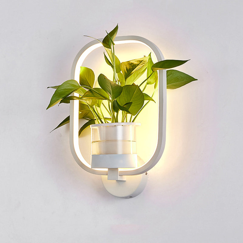 Minimalist Geometric Ring LED Wall Sconce Light - Aluminium Planter & Living Room Décor