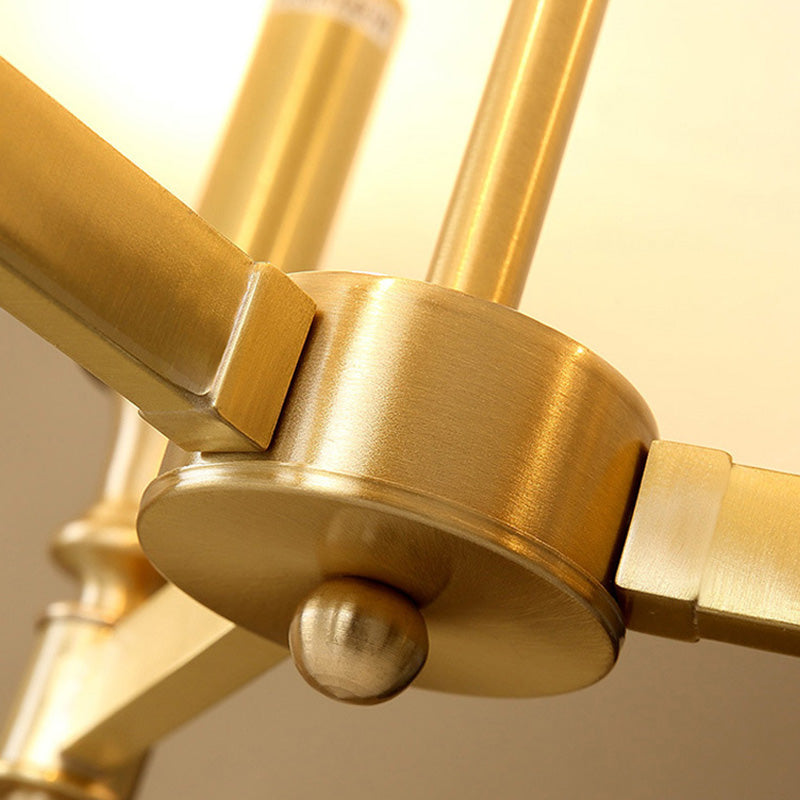 Contemporary Gold Candlestick Chandelier Pendant Light - 3 Heads - Metal Hanging Light with Empire Shade