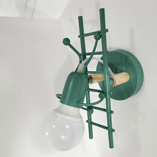 1-Light Iron Wall Sconce for Climbing Stair Man Bedroom, Decorative Lighting Fixture