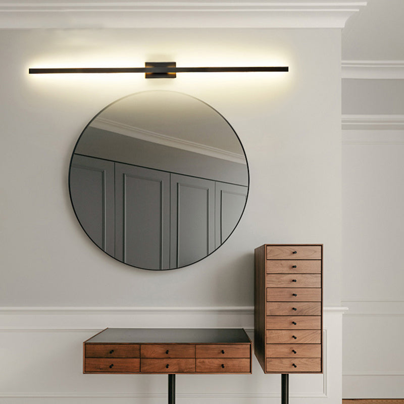 Contemporary Black LED Wall Sconce for Corridor - Linear Metal Design