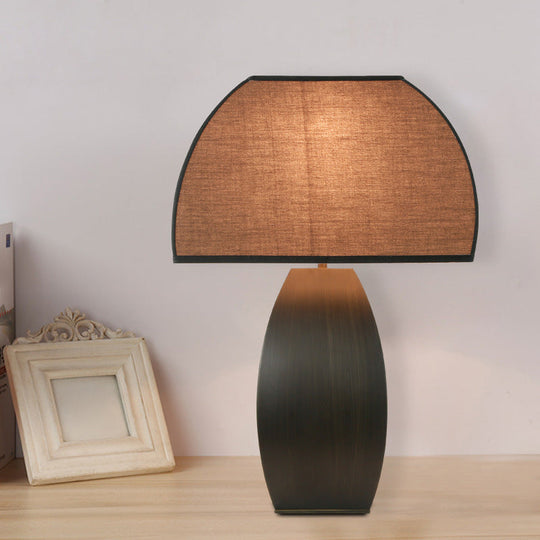 Modern Black Mushroom Table Lamp - Stylish Fabric Night Light for Living Room