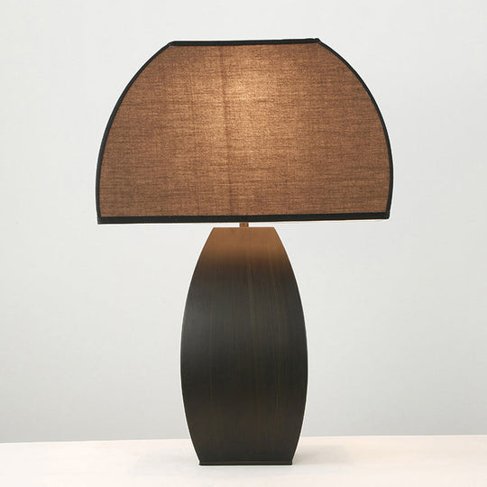 Modern Black Mushroom Table Lamp - Stylish Fabric Night Light for Living Room