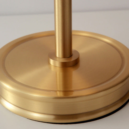 Gold Tapered Fabric Stand Up Lamp, Classic 1-Light Adjustable Floor Light for Living Room