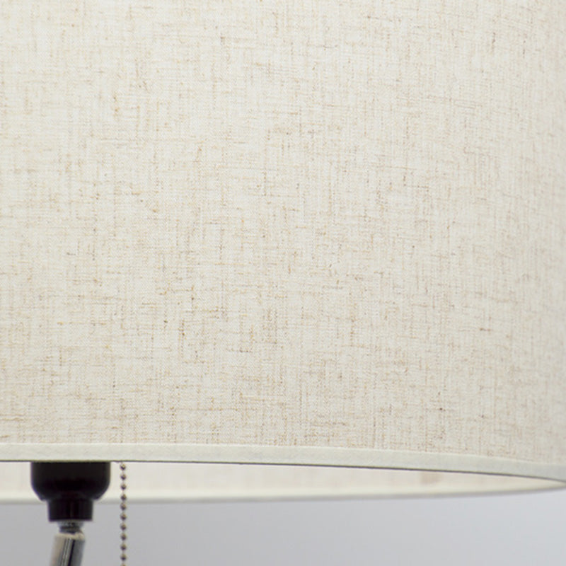 Classic Drum Shaped Fabric Floor Lamp with Tripod Tray - Perfect Living Room Lighting