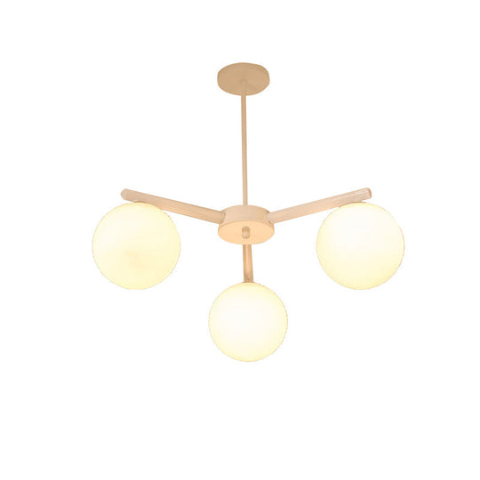 Traditional White Glass Globe Chandelier - 3/6/8 Light Pendant Fixture for Dining Room