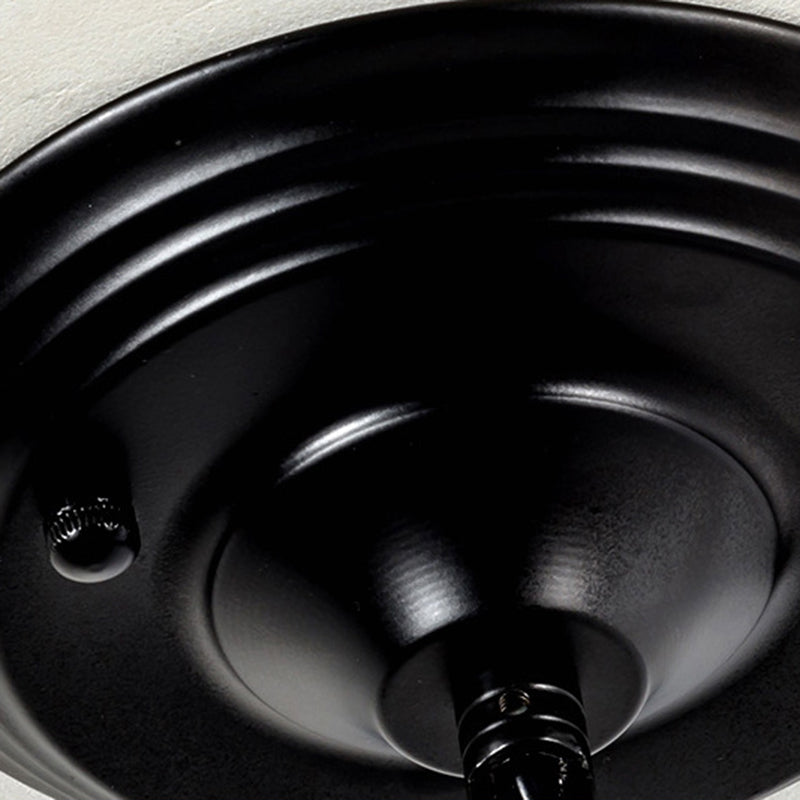 Traditional Flower Shape Frosted Glass Ceiling Chandelier with Black Finish - Ideal for Living Room - 3/6/8 Lights