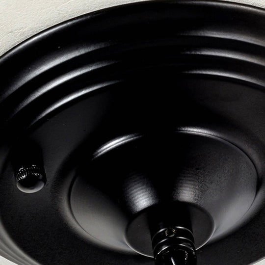 Traditional Flower Shape Frosted Glass Ceiling Chandelier with Black Finish - Ideal for Living Room - 3/6/8 Lights