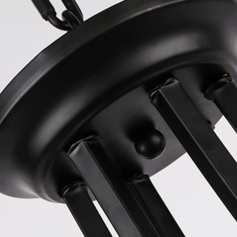 Traditional Flower Shape Frosted Glass Ceiling Chandelier with Black Finish - Ideal for Living Room - 3/6/8 Lights