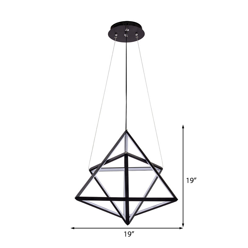 Modern Black Triangle Acrylic LED Chandelier - Stylish Dining Room Suspension Light