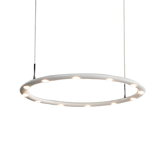 Modern Acrylic 1/2-Tier LED Ring Chandelier Light in Black/White for Bedroom: Warm/White Lighting