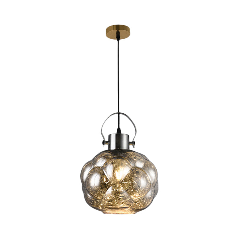 Hand Blown Glass Pendant Light - Modern Global Design - 1 Light - Chrome/Gold/Rose Gold - Ideal for Dining Room
